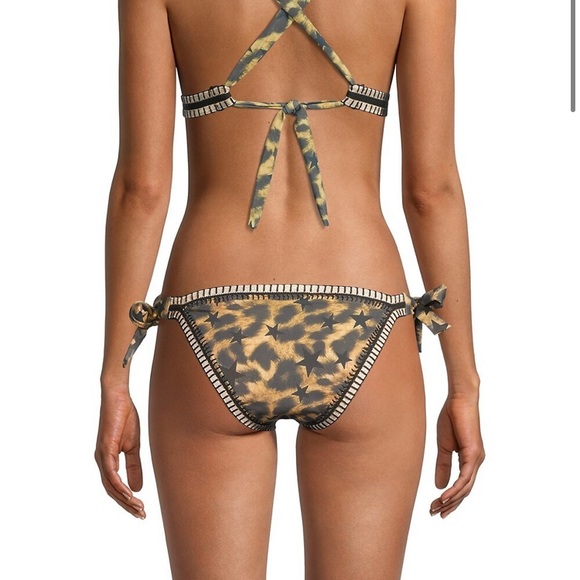 PQ Swim Platinum Swimwear Black with Gold jungle Crochet Trim Bikini Set - Picture 2 of 6